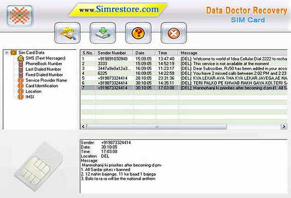 Screenshot of Sim Restore