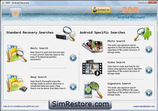 Screenshot of Android Data Restore 5.3.1.2