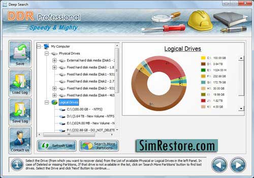 Screenshot of Professional Data Restore