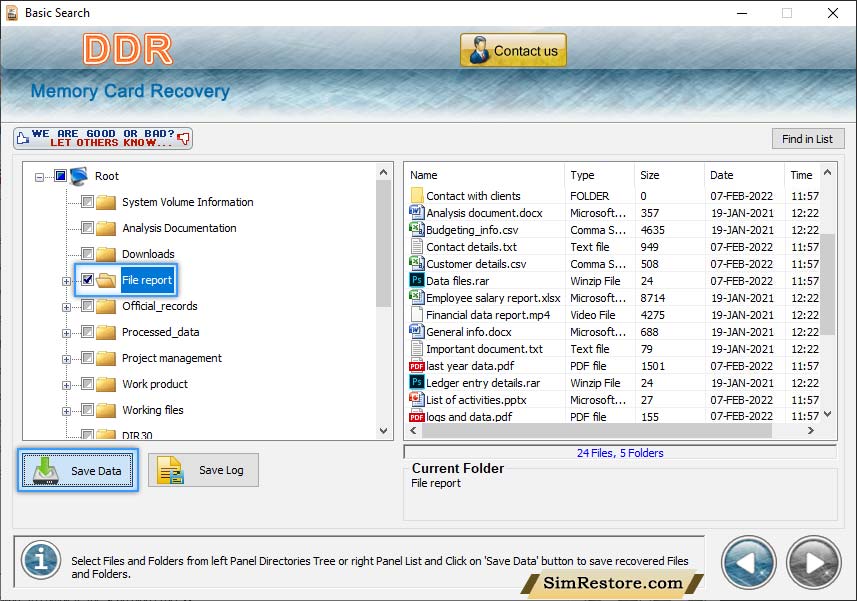 Data Recovery After Scanning Data View