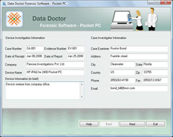 Data Doctor Forensics Software for Pocket PC