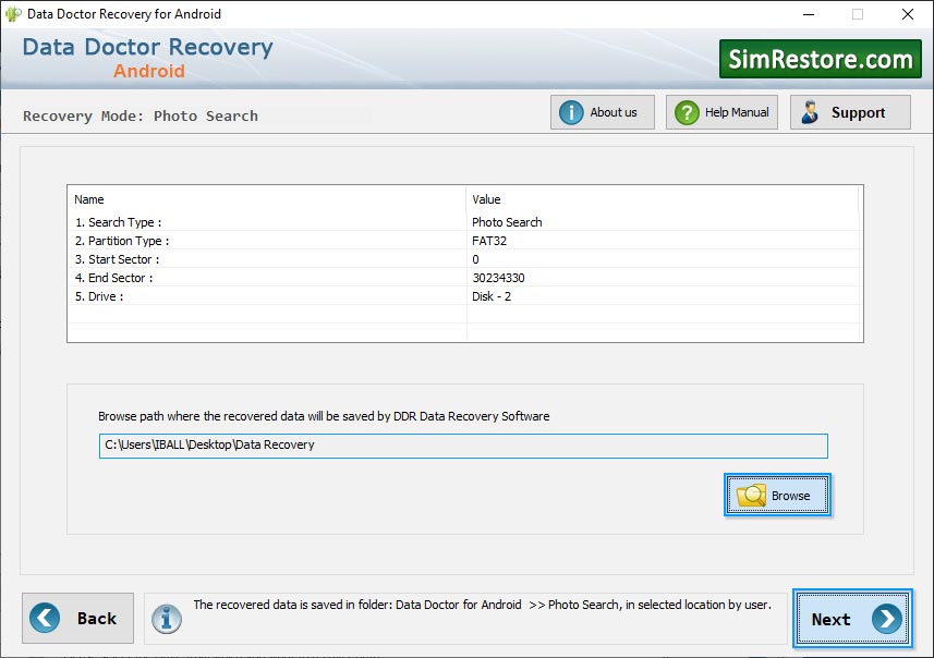 Data Recovery Browse File Path