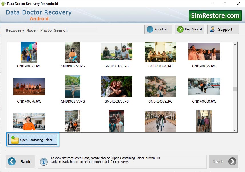 Click Open Containing Folder