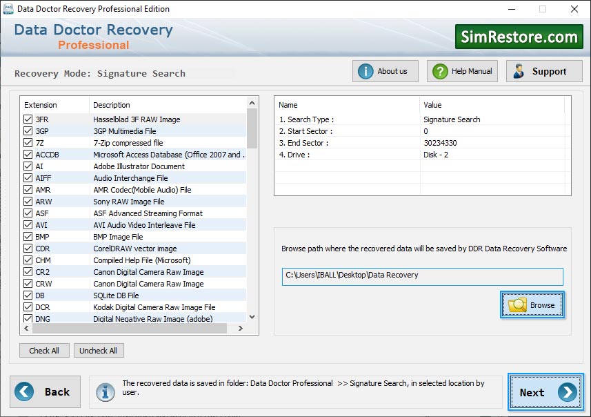 Required Extension for Recovery Data Required Extension for Recovery